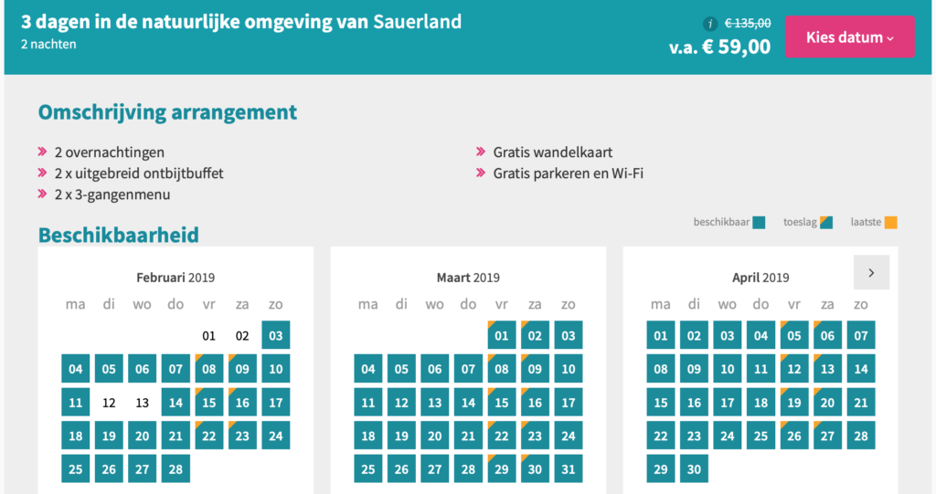 Check snel de prijzen van de Sauerland deal!