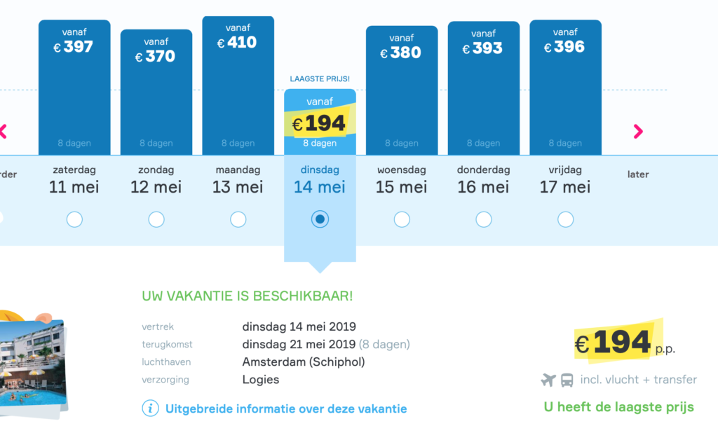 Bekijk de prijzen naar Kreta