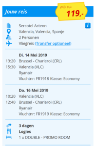 Screenshot city trip naar Valencia