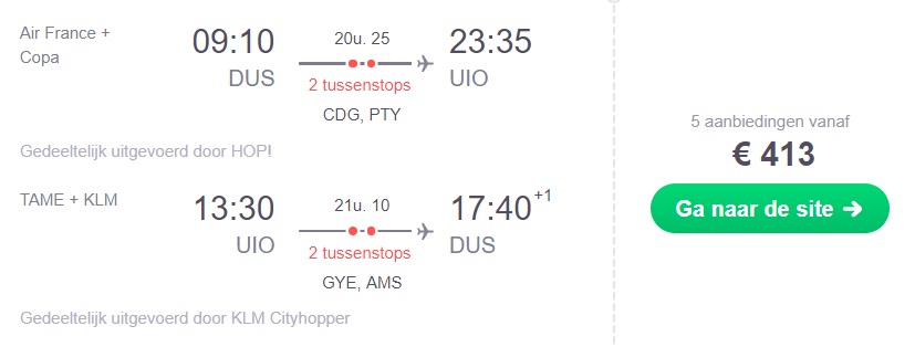 Retourtickets naar Ecuador