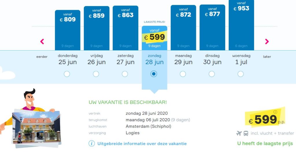 Vakantie naar Curaçao v/a 599