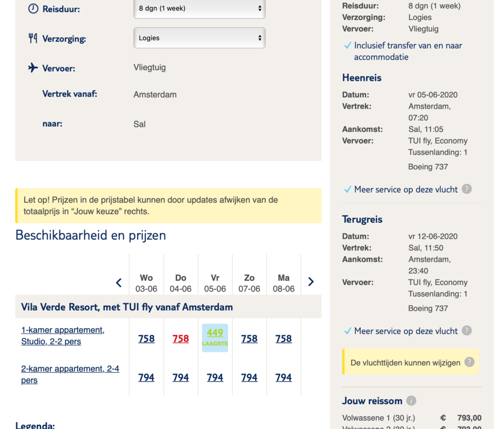 Check snel de prijzen naar de vakantie naar kaapverdië